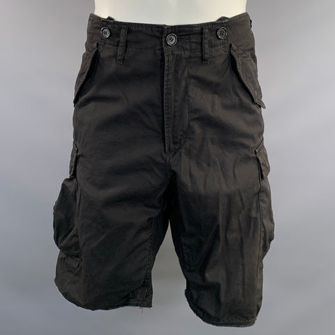 VISVIM Size M Black Cotton Cargo Pockets Shorts