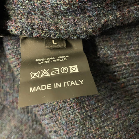 RAF SIMONS FW2018 Size L Navy Knitted Wool V Neck Sweater