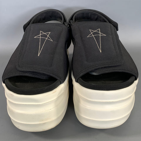 DRKSHDW Size 11 Black White Nylon Platform Sandals