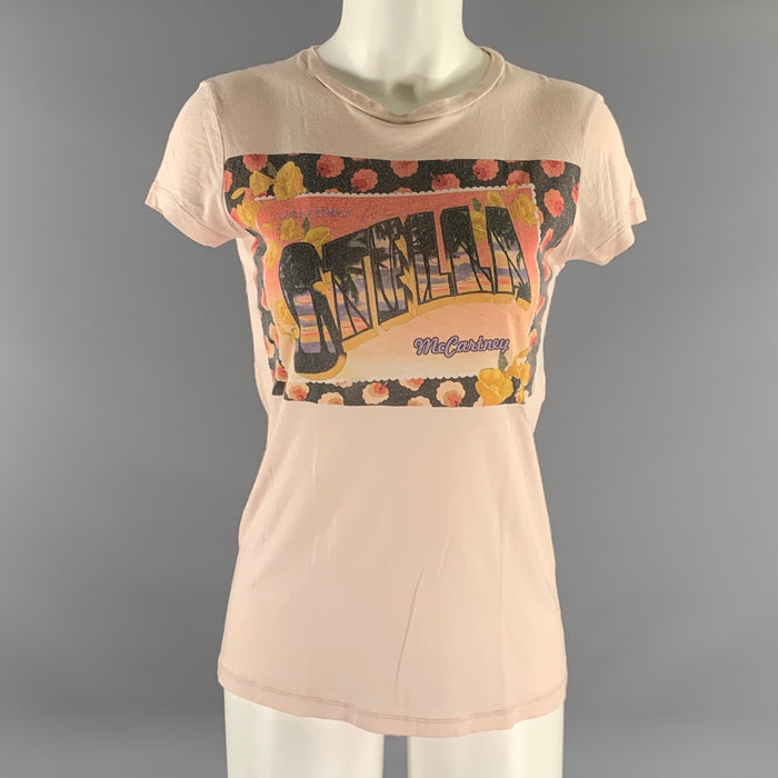 STELLA McCARTNEY Size 4 Pink Floral T Shirt Shirt
