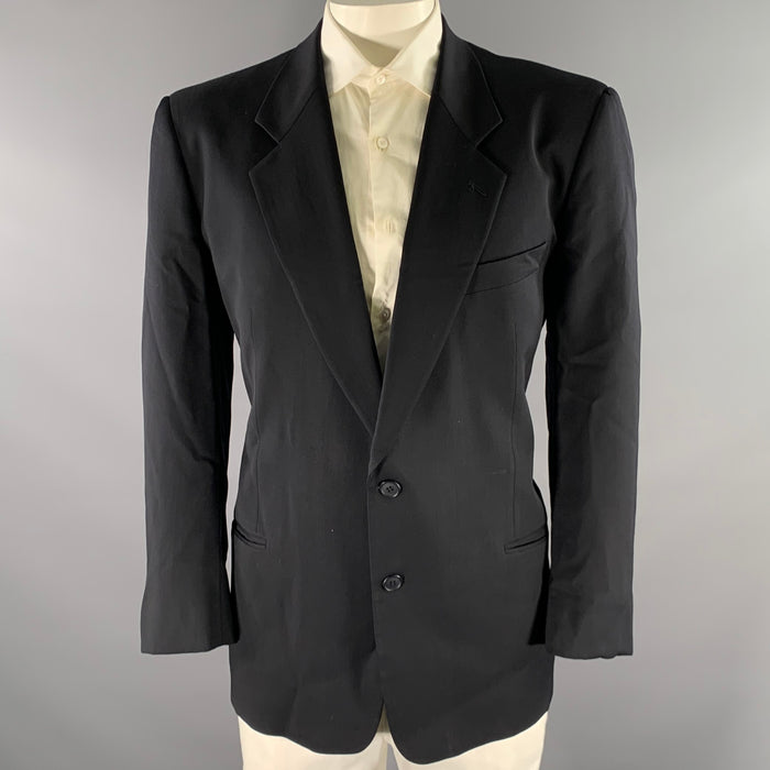 GIORGIO ARMANI Chest Size 46 Navy Wool Notch Lapel Sport Coat