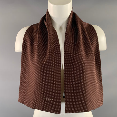 GUCCI Brown Cream Polka Scarf