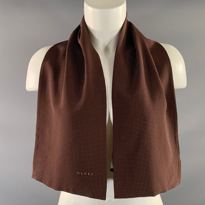 GUCCI Brown Cream Polka Scarf