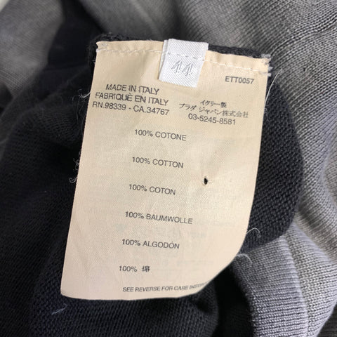 PRADA Size M Light Grey Cotton Distressed V Neck Cardigan