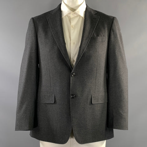 CANALI Chest Size 42 Grey Cashmere Blend Notch Lapel Sport Coat