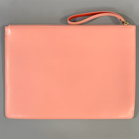 FERRAGAMO Pink Leather Wristlet Bag