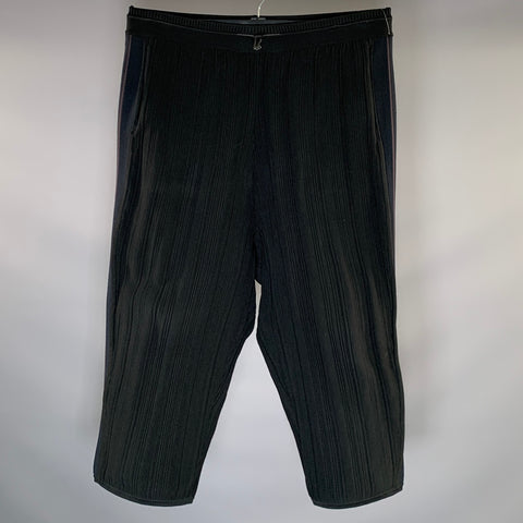 JNBY Size XL Black Pleated Polyester Cropped Casual Pants
