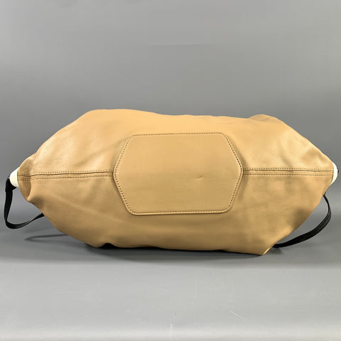 PHILLIP LIM Black Tan Color Block Leather Hobo Bag