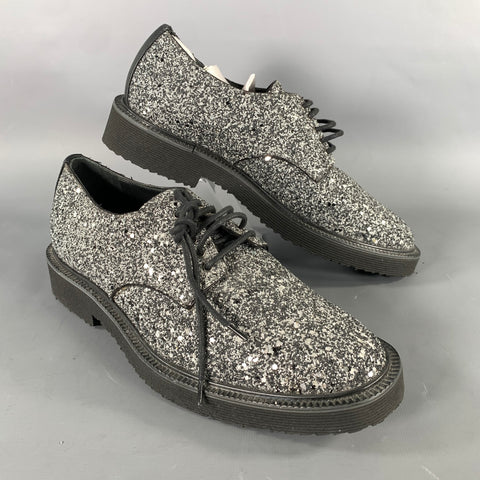 GIUSEPPE ZANOTTI Size 6 Silver Metallic Leather Lace Up Sneakers