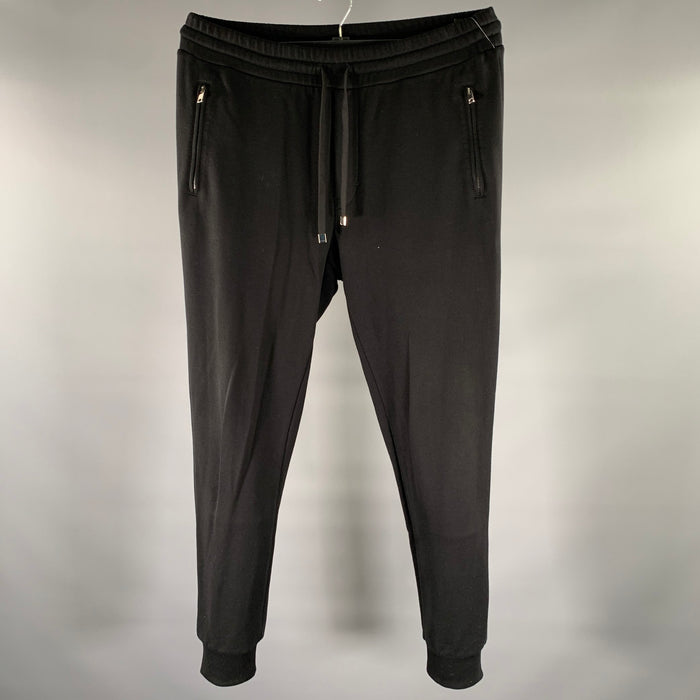 DOLCE & GABBANA Size 34 Black Cotton Joggers Casual Pants