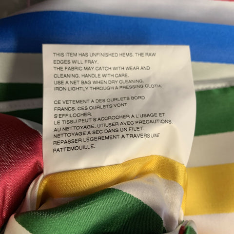 COMME des GARCONS HOMME PLUS S/S2019 Size M White Multi Color Stripe Polyester Coat