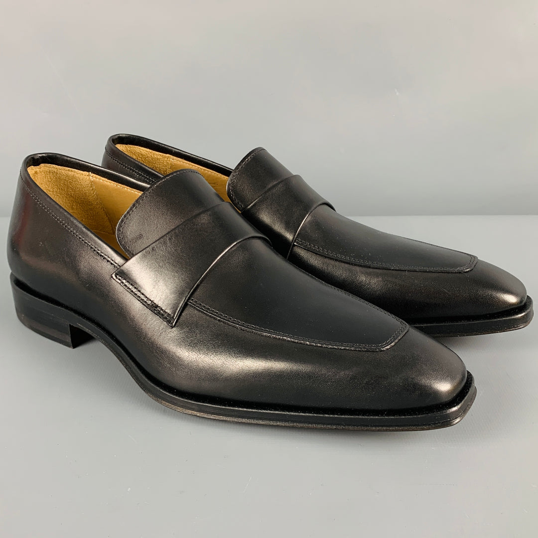 BARNEY'S NEW YORK Size 8.5 Black Leather Slip On Loafers