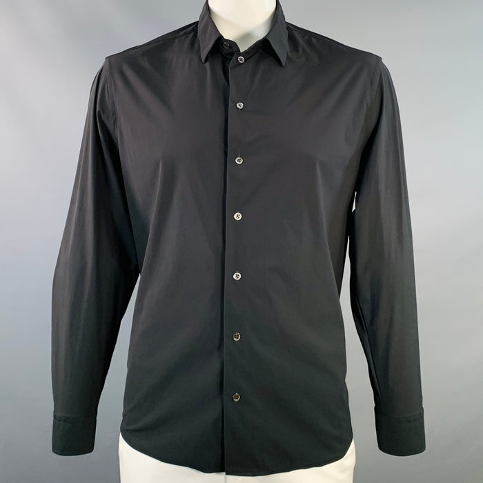 EMPORIO ARMANI Size XXL Black Polyamide Blend Long Sleeve Shirt