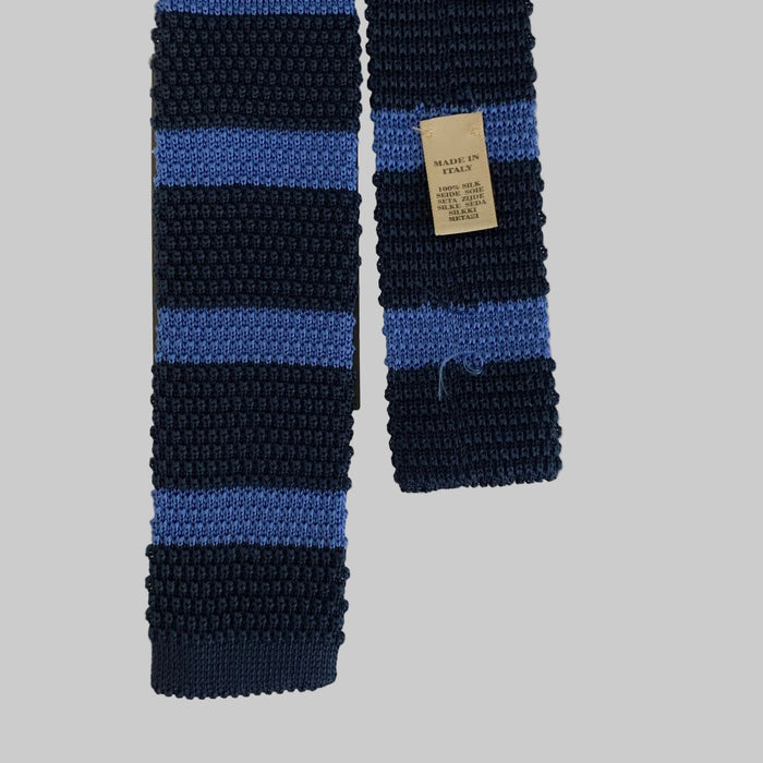 BURBERRY Navy Blue Knit Silk Tie