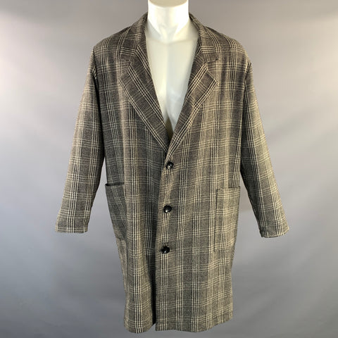 ENFANTS RICHES DEPRIMES ERD FW2016 M Grey Black Plaid Wool Notch Lapel Coat