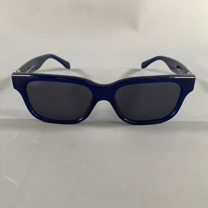 ALEXANDER MCQUEEN Blue Light Blue Stripe Sunglasses