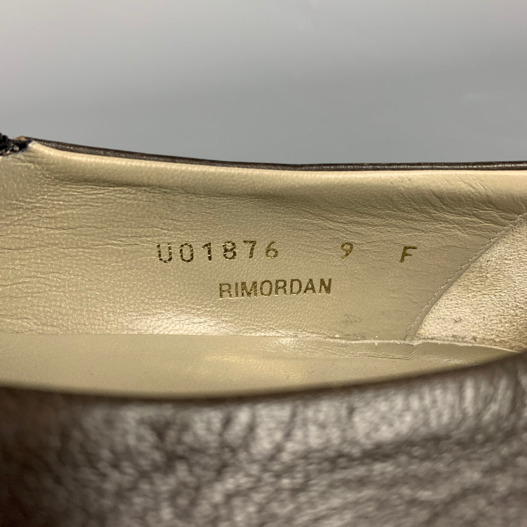 BRUNO MAGLI Size 9 Brown Contrast Stitch Leather Loafers