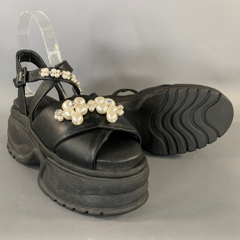 SIMONE ROCHA SS2021 Size 5 Black White Sandals