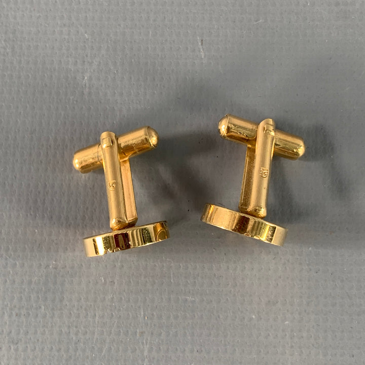 DUNHILL Gold Silver Metal Monogram Cuff Links