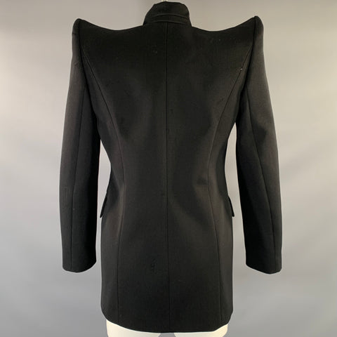 BALENCIAGA FW2020 Size M Black Wool Pagoda Coat