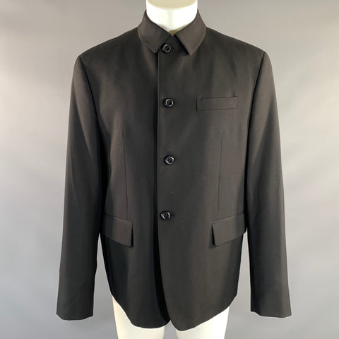 PRADA FW2011 Size 38 Black Wool Pointed Collar Jacket