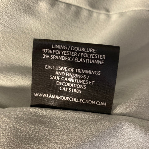 LAMARQUE Size M Silver Leather Metallic Biker Jacket