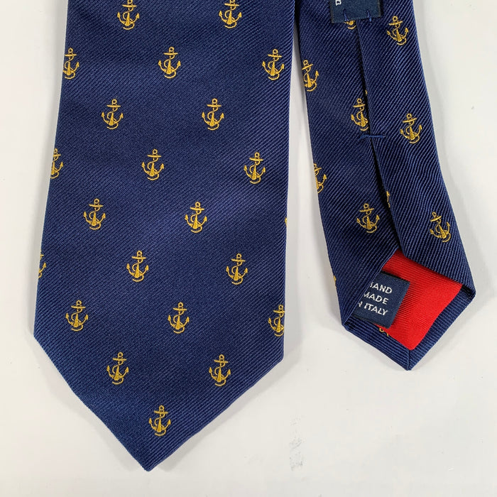 POLO by RALPH LAUREN Navy Gold Graphic Silk Tie