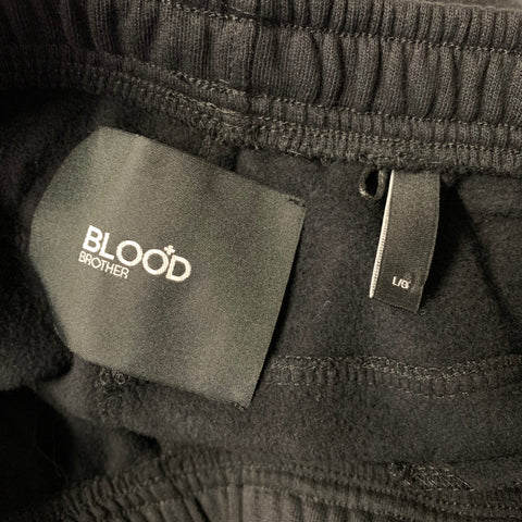 BLOOD BROTHER Size L Black Cotton Wide Leg Casual Pants