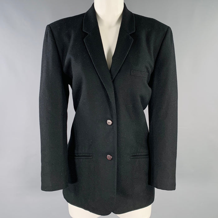 ISSEY MIYAKE Size M Black Wool Blend Single Breasted Jacket Blazer