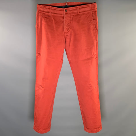 WINGS + HORNS Size 34 Red Cotton Chino Casual Pants