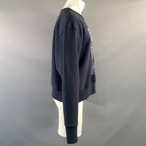 ENFANTS RICHES DEPRIMES FW2018 M Navy Graphic Cotton Crew Neck Sweatshirt