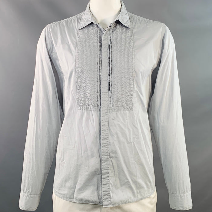 BURBERRY LONDON Size XL Light Blue Cotton Hidden Buttons Long Sleeve Shirt