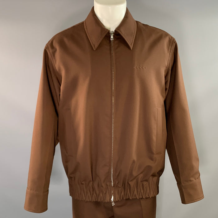 GUCCI Size 36 Brown Wool Zip Up Jacket