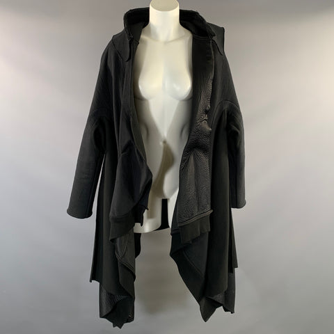 UNDERCOVER Size M Black Cotton Asymmetrical Coat