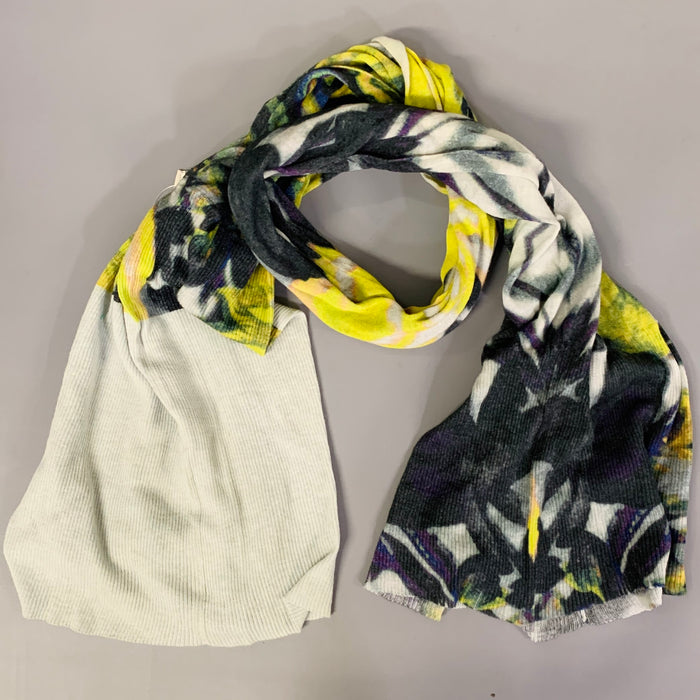 DRIES VAN NOTEN Multi Color Abstract Jersey Rib Knit Scarf