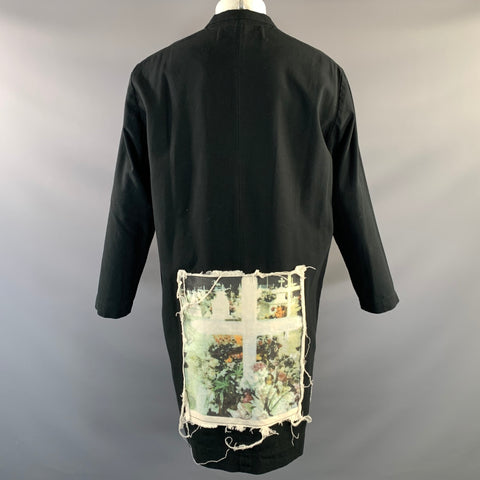 ENFANTS RICHES DEPRIMES ERD FW2016 M Black Patch Cotton Notch Lapel Coat