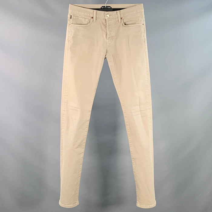 TOM FORD Size 30 Khaki Cotton Blend Twill Button Fly Jeans