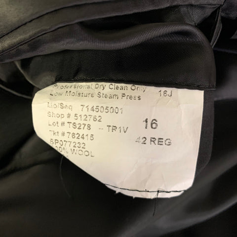 TODD SNYDER Chest Size 42 Green Black Wool Peak Lapel Sport Coat