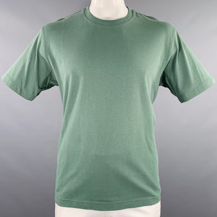 BOTTEGA VENETA Size XL Green Cotton Crew Neck T-shirt