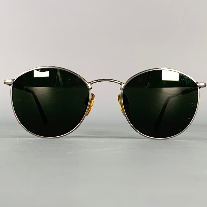 GIORGIO ARMANI Size S Silver Black Metal Sunglasses
