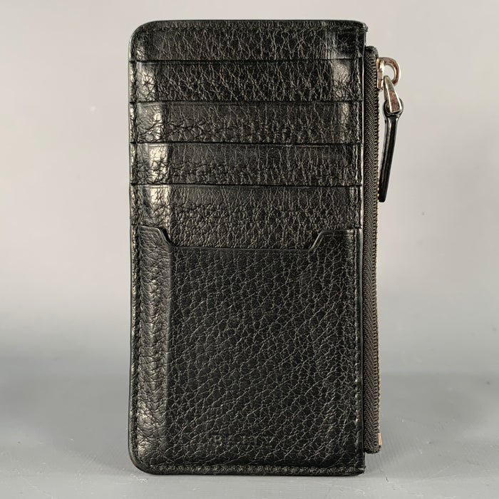 BALLY Black Leather Cardholder Zip Wallet
