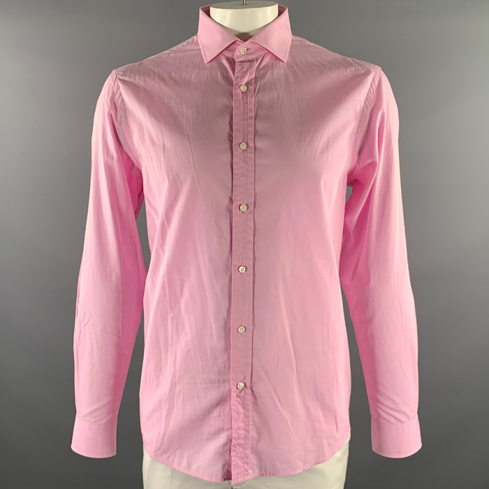 RALPH LAUREN Size XL Pink Cotton Pointed Collar Long Sleeve Shirt
