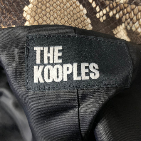 THE KOOPLES Size S Brown Black Animal Print Leather Zip Up Jacket