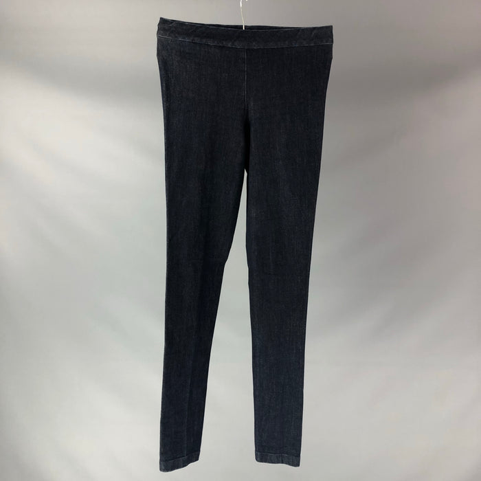 THE ROW Size M Navy Cotton & Elastane Casual Leggns Pants