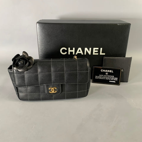 CHANEL Black Quilted Leather Cross Body Handbag
