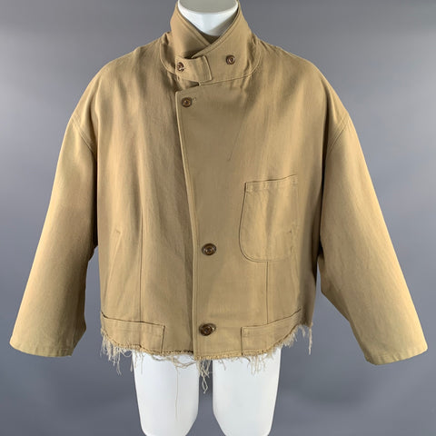 DOUBLET Size M Khaki Cotton & Silk Notch Lapel Jacket