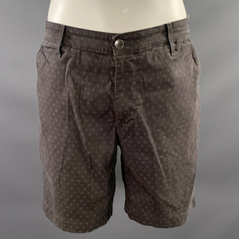 ADRIANO GOLDSCHMIED Size 36 Grey Geometric Cotton Blend Shorts