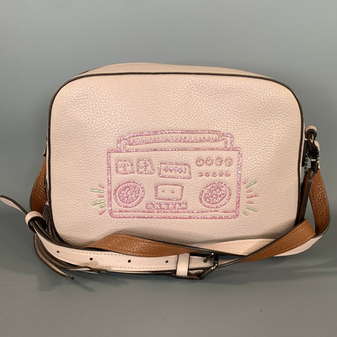 COACH Pink Dust Pink Pebble Grain Leather Shoulder Bag