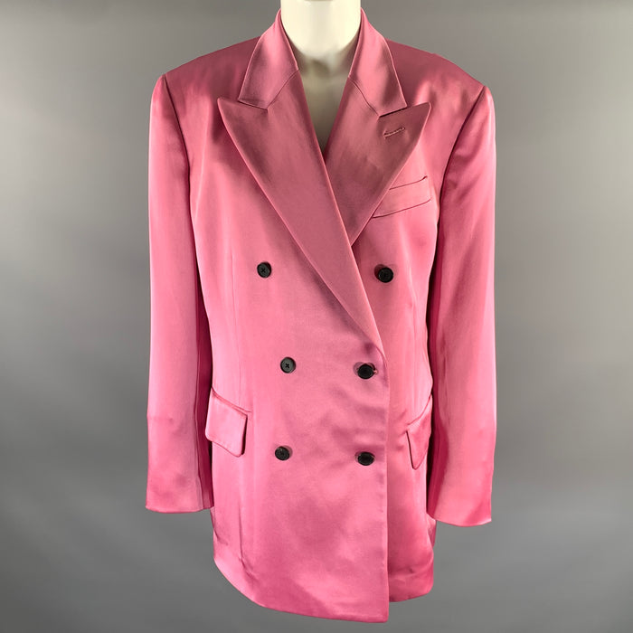 TOM FORD Size S Pink Shiny Acetate Viscose Peak Lapel Blazer