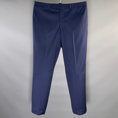 RIVIERA by JACK VICTOR Size 36 Blue Wool Flat Front Dress Pants